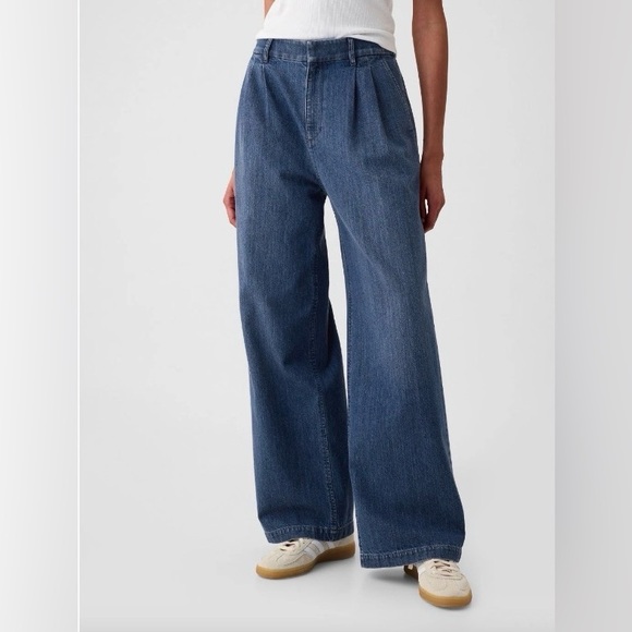 GAP Denim - GAP Wide Leg Flare Jeans in Dark Blue Denim